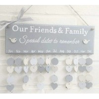 Family Birthday board calendar reminder friends plaque special dates handmade   322460419882